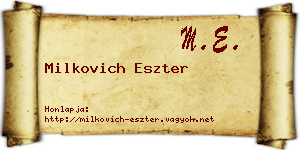 Milkovich Eszter névjegykártya