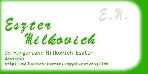 eszter milkovich business card